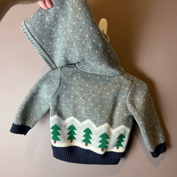 Hanna Andersson Tannenbaum Hoodie Cardigan Cotton & Wool 6-12M - Picture 7 of 13